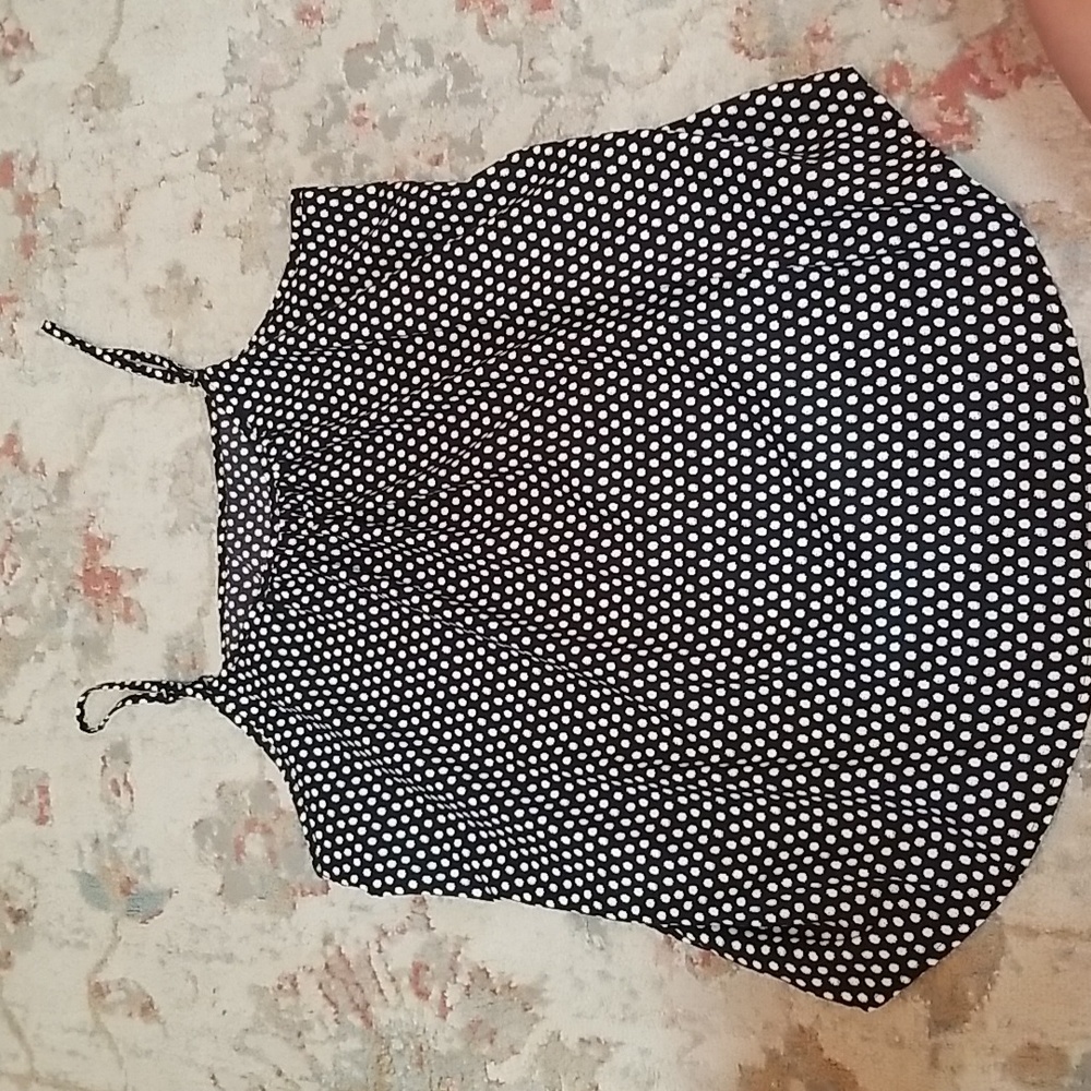 Polka-dot Scoop Waist Tank